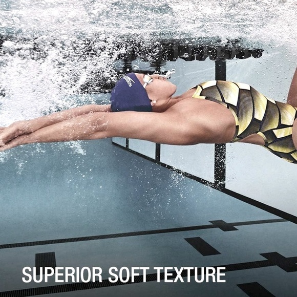 SPEEDO SILICONE Swim Cap for LONG Thick Hair SWIM CAP Black Goth NO LATEX NWT - Picture 8 of 11